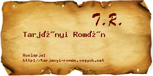 Tarjányi Román névjegykártya